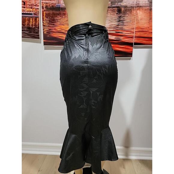 Peter And Jo Made In France Black Jacquard Size 1 (S) Trumpet Women's Skirt #7 - Picture 6 of 12